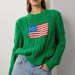 Polo by Ralph Lauren Green Cable Knit Sweater